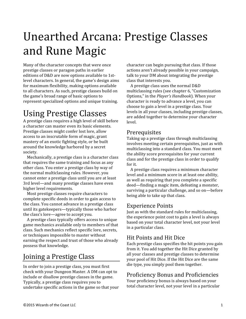 Unearthered Arcana Prestige Classes And Rune Magic Tribality