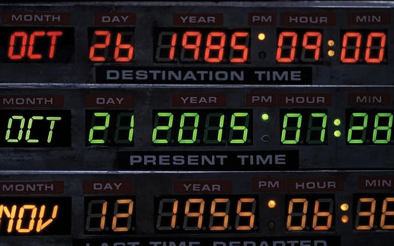 back to the future 2 time travel dates