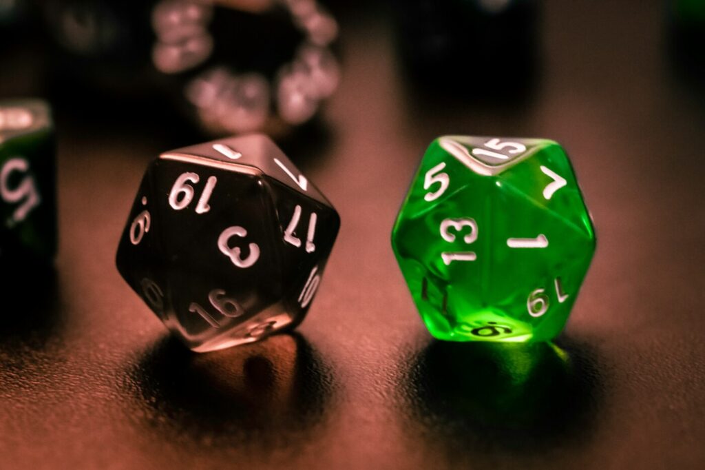 Green and black dice